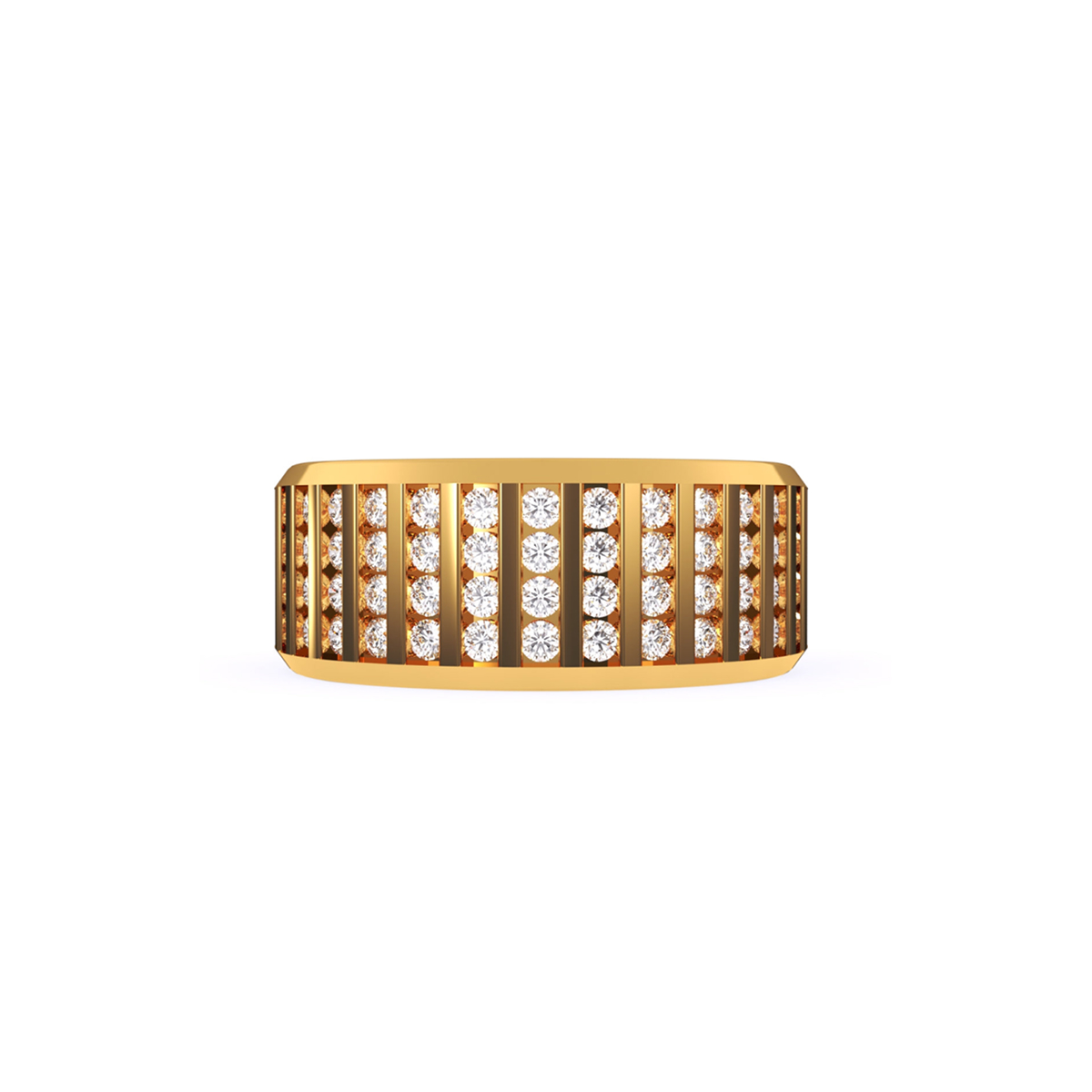 Elegant Channel Set Round Diamond Wedding Band